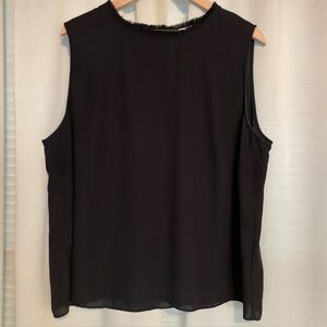 Minna Lace Trim Sheer Tank Top